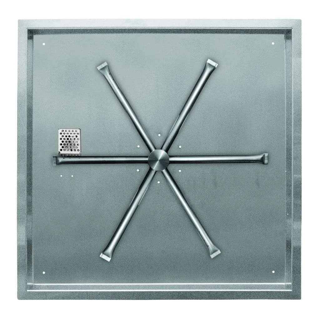 Firegear 20" Stainless Steel Square Pan Gas Fire Pit Insert FPB-20SBSTMSI-N