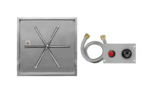 Firegear 26" Stainless Steel Square Pan Gas Fire Pit Insert FPB-26SBSTMSI-N