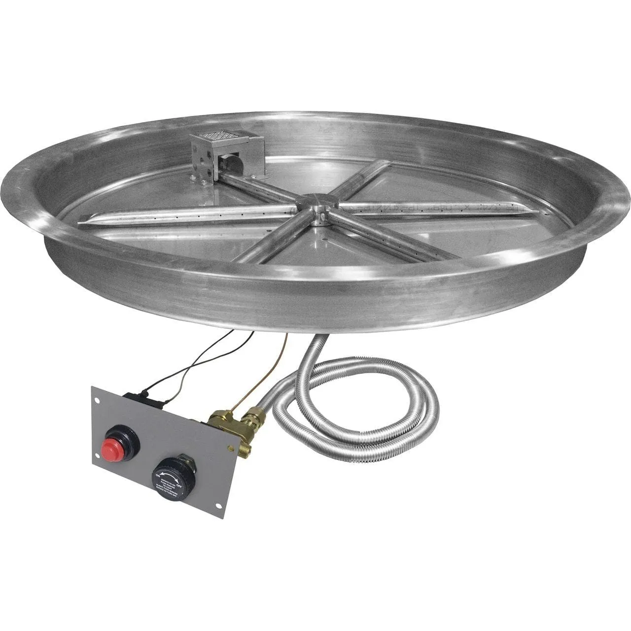 Firegear 29" Stainless Steel Round Pan Gas Fire Pit Insert FPB-29RBSTMSI-N