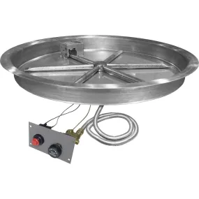 Firegear 29" Stainless Steel Round Pan Gas Fire Pit Insert FPB-29RBSTMSI-N