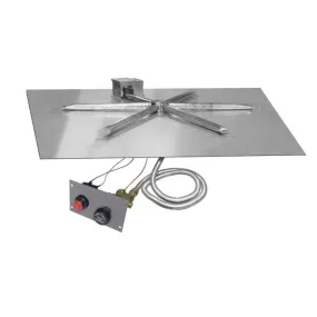 Firegear 30" SS Square Flat Pan Gas Fire Pit Insert FPB-30SFBSTMSI-N