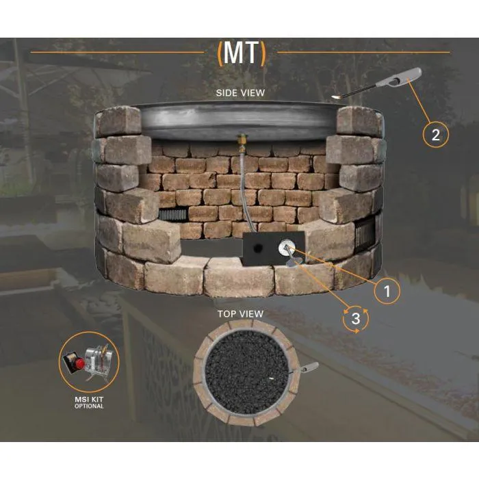 Firegear 30" SS Square Flat Pan Gas Fire Pit Insert FPB-30SFBSTMSI-N