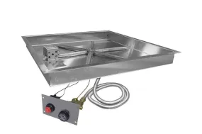 Firegear 32" SS Square Pan Gas Fire Pit Insert FPB-32SBSTMSI-N