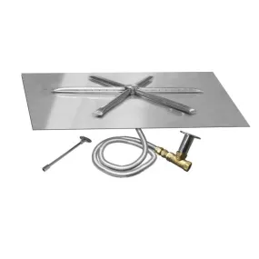 Firegear 34" Square Flat Pan Gas Fire Pit Insert FPB-34SFBSTMSI-N