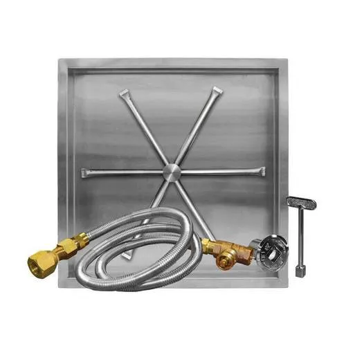 Firegear 38" Square Pan Gas Fire Pit Insert FPB-38SBSTMSI-N