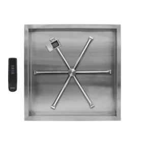 Firegear 38" Square Pan Gas Fire Pit Insert FPB-38SBSTMSI-N