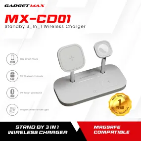 GADEGT MAX MX-CD01 STANDBY 3-IN-1 WIRELESS CHARGER