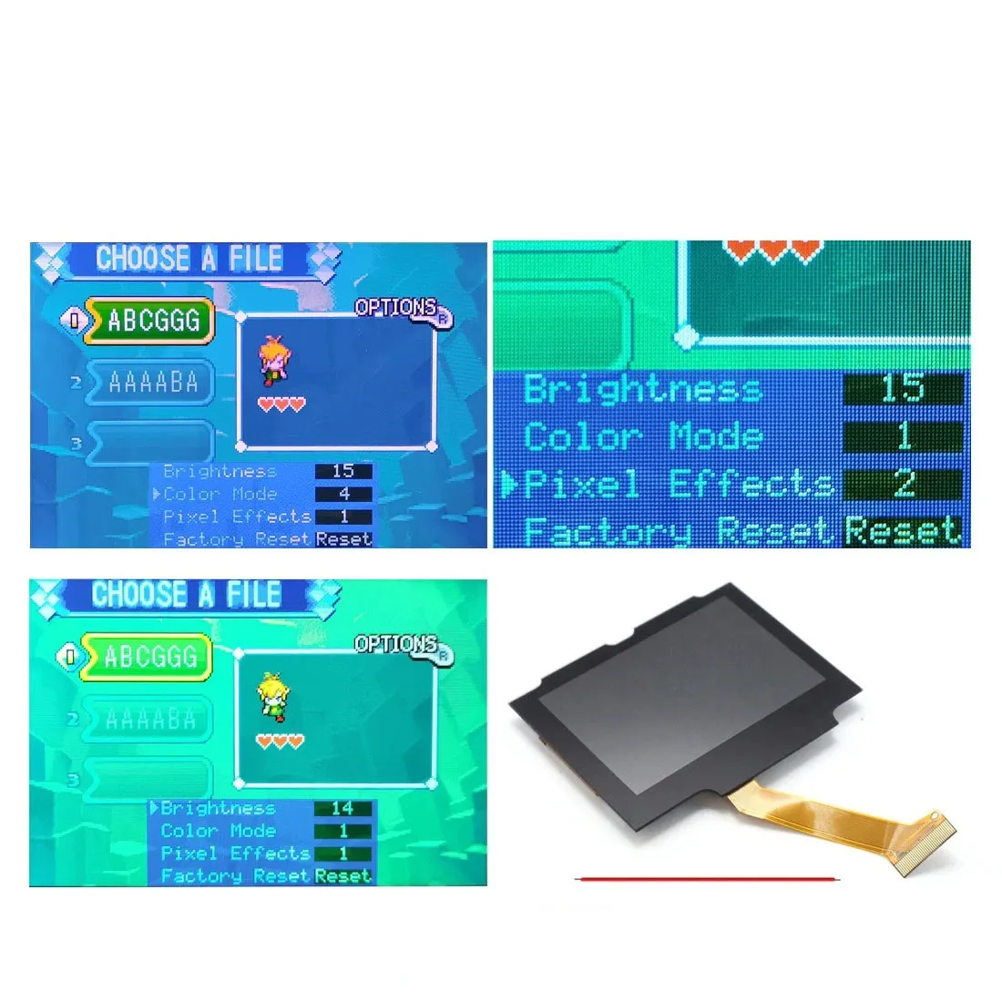 Game Boy Advance SP V5 3.0 Inch IPS LCD Backlight Kit with Laminated Lens and OSD - Hispeedido