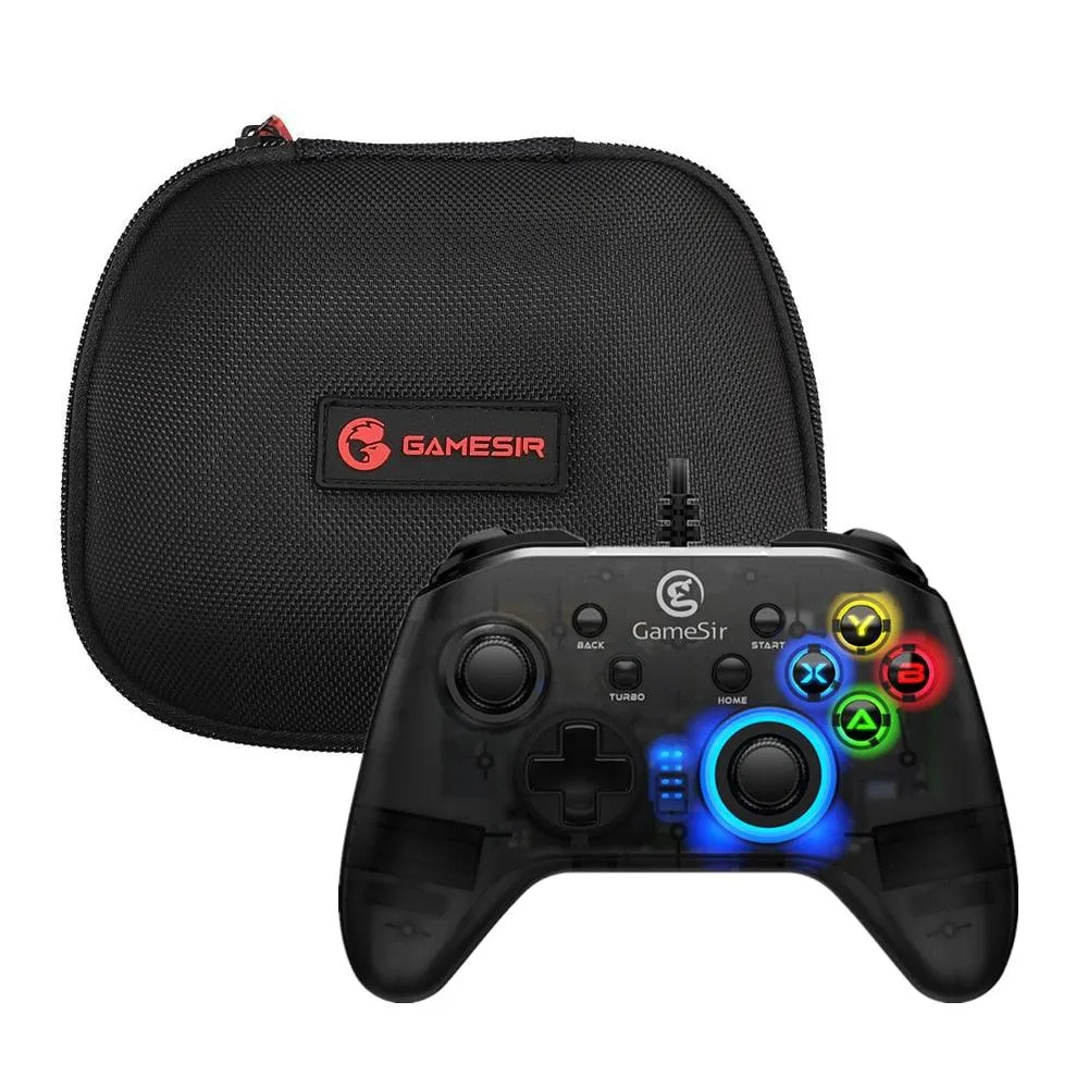 GameSir T4w Wired Gamepad and Carrying Case, Game Controller with Vibration and Turbo Function PC Joystick for Windows 7 8 10 11