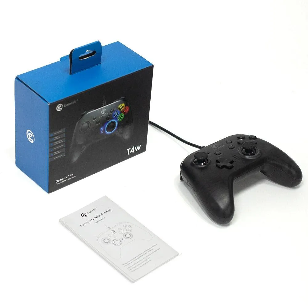 GameSir T4w Wired Gamepad and Carrying Case, Game Controller with Vibration and Turbo Function PC Joystick for Windows 7 8 10 11