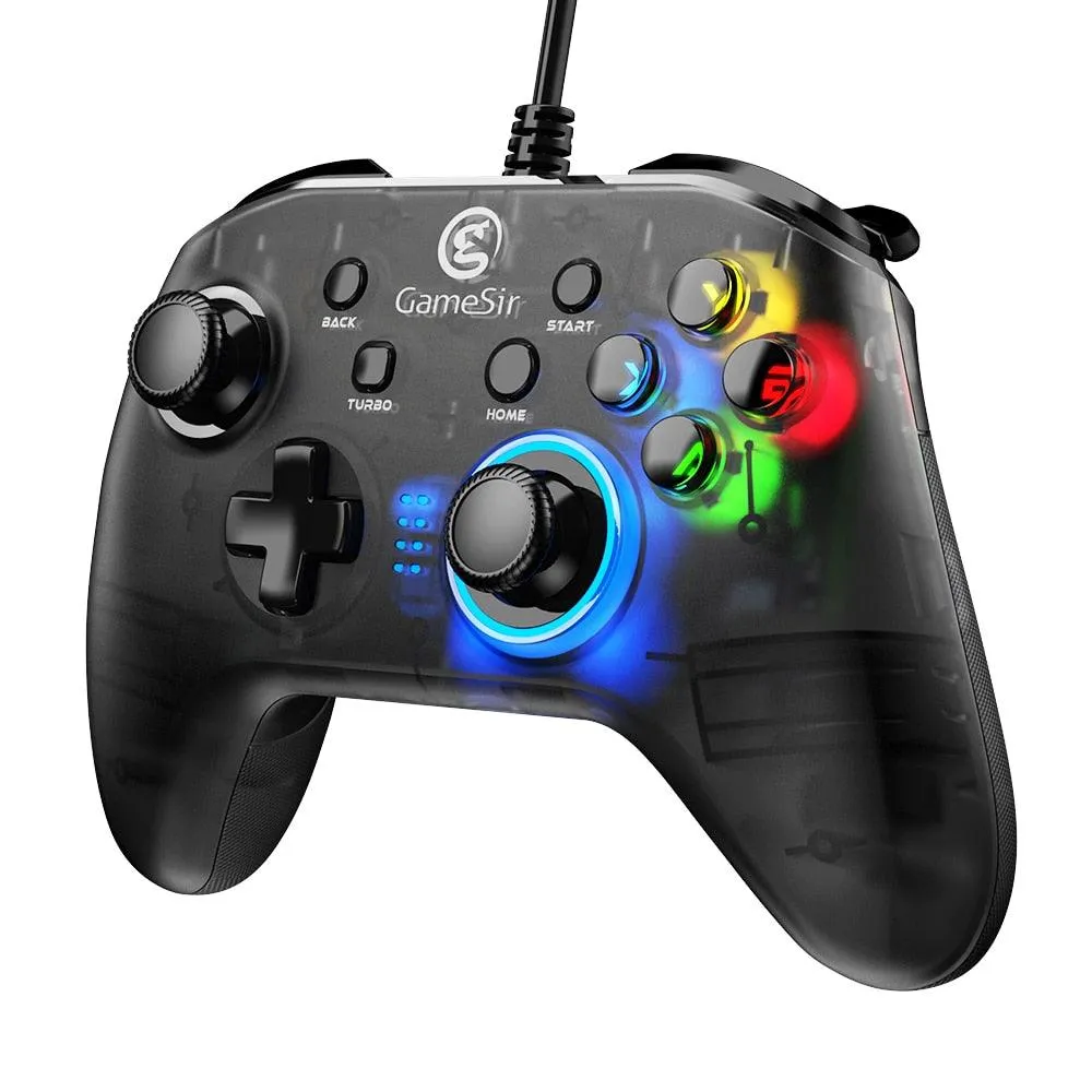 GameSir T4w Wired Gamepad and Carrying Case, Game Controller with Vibration and Turbo Function PC Joystick for Windows 7 8 10 11