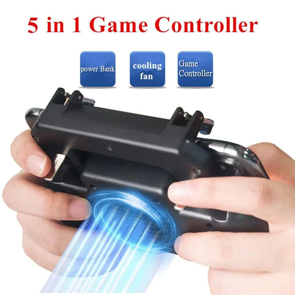 Gaming Grip with Portable Charger Cooling Fan