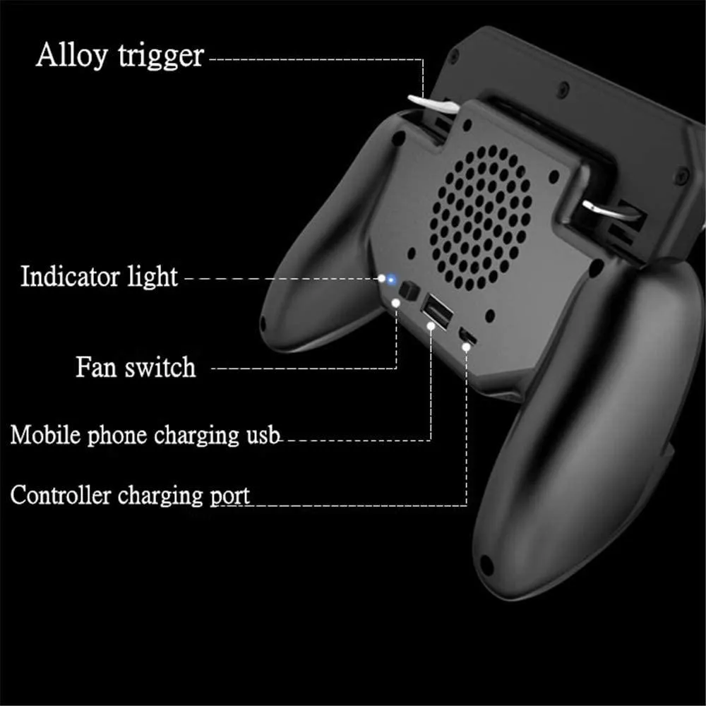 Gaming Grip with Portable Charger Cooling Fan