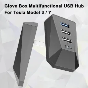 Glove Box USB Hub Multifunctional Docking For Tesla Model 3 / Y & Model 3 Highland