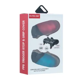 Good Feeling FPS Trigger Stop & Grip Cover for PS4 Controller Honcam Handle Grip Shell for  Dualshock 4 for Gamer - Red & Blue