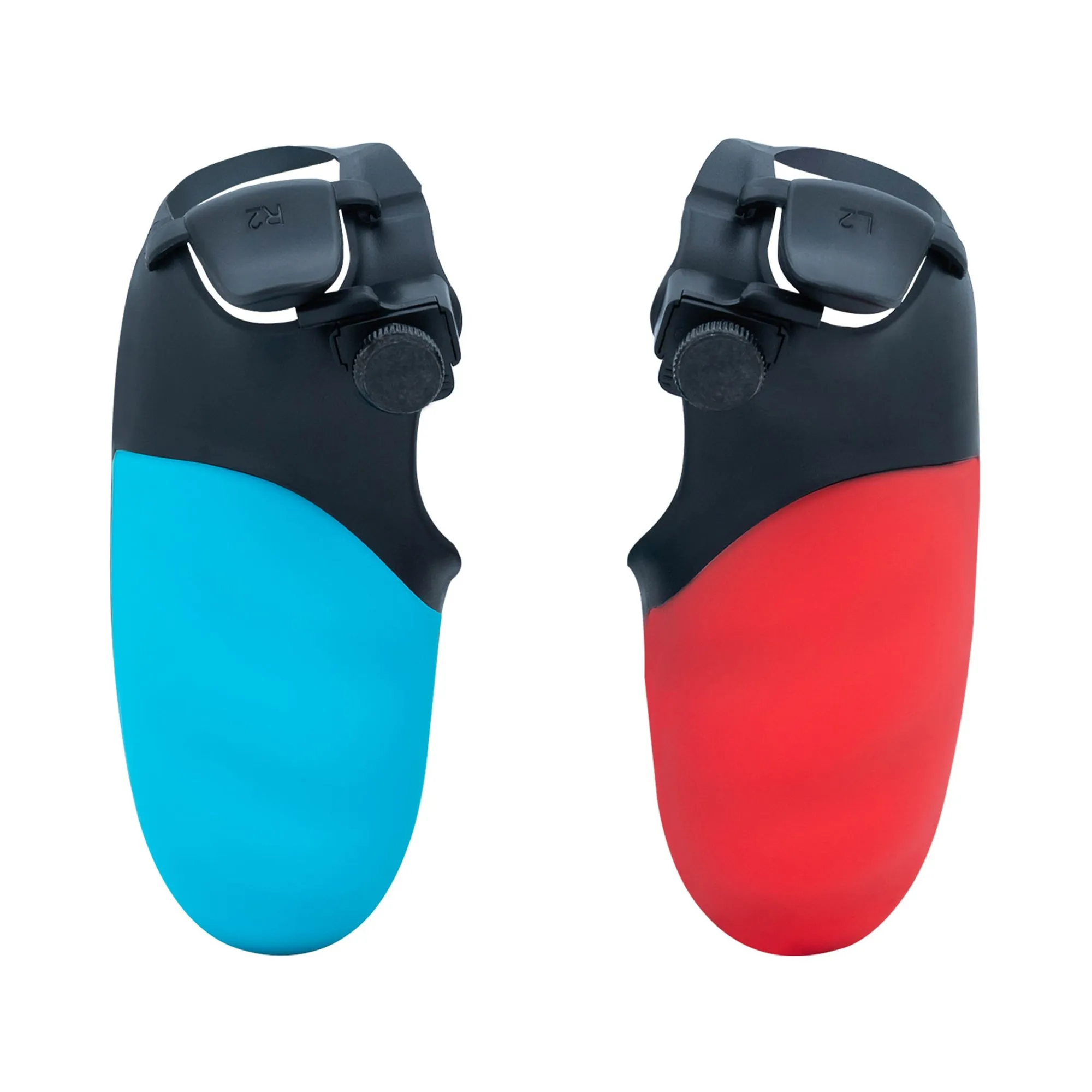 Good Feeling FPS Trigger Stop & Grip Cover for PS4 Controller Honcam Handle Grip Shell for  Dualshock 4 for Gamer - Red & Blue