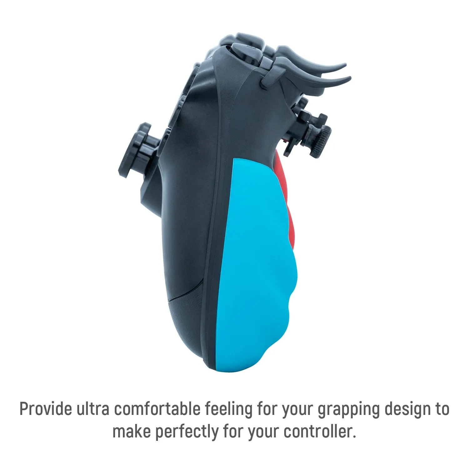 Good Feeling FPS Trigger Stop & Grip Cover for PS4 Controller Honcam Handle Grip Shell for  Dualshock 4 for Gamer - Red & Blue