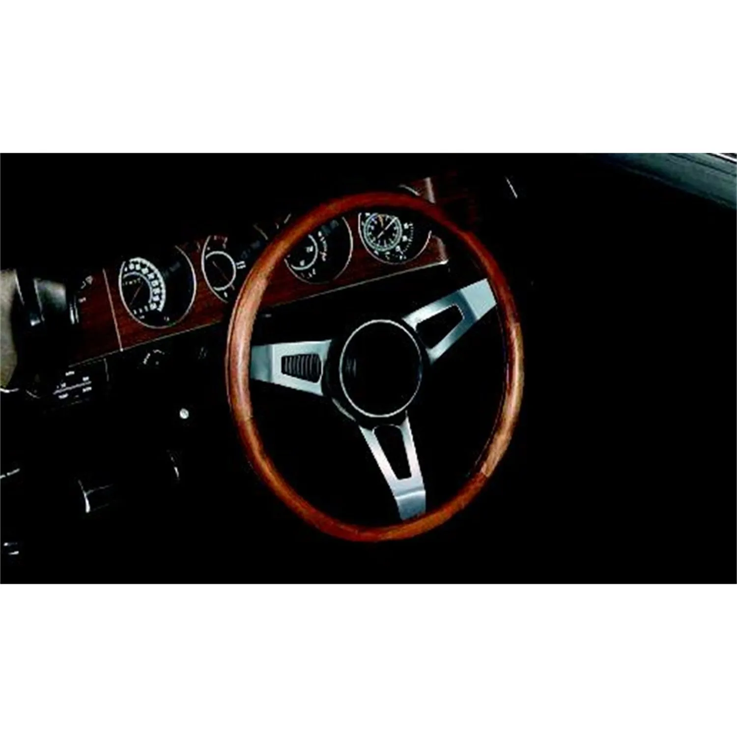 Grant Classic Nostalgia Steering Wheel - 15 in Diameter - 1.75 in Dish - 3-Spoke - Wood Grip - Satin
