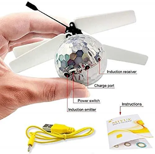 Hand Control Flying Ball with Motion Sensors and 3D Lights,Gravity Sensor Lights, Multi Infrared Induction RC Built-in LED Light Helicopter Toys