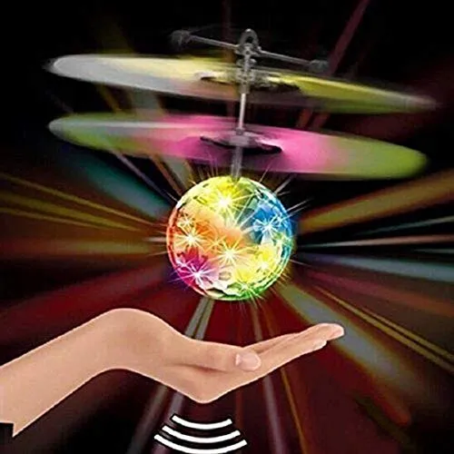 Hand Control Flying Ball with Motion Sensors and 3D Lights,Gravity Sensor Lights, Multi Infrared Induction RC Built-in LED Light Helicopter Toys