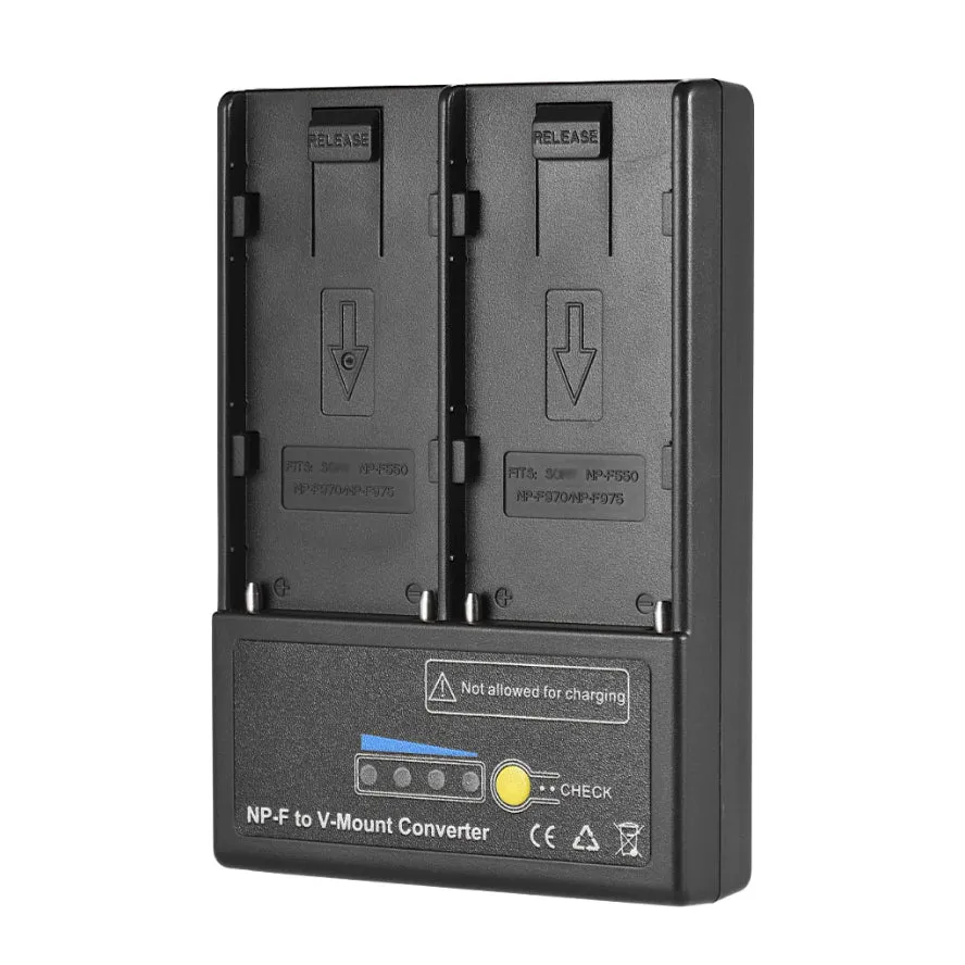 High Quality NP-F to V-mount Battery Converter Adapter Plate with Dual Slot for NP-F550 NP-F750 NP-F970 Series