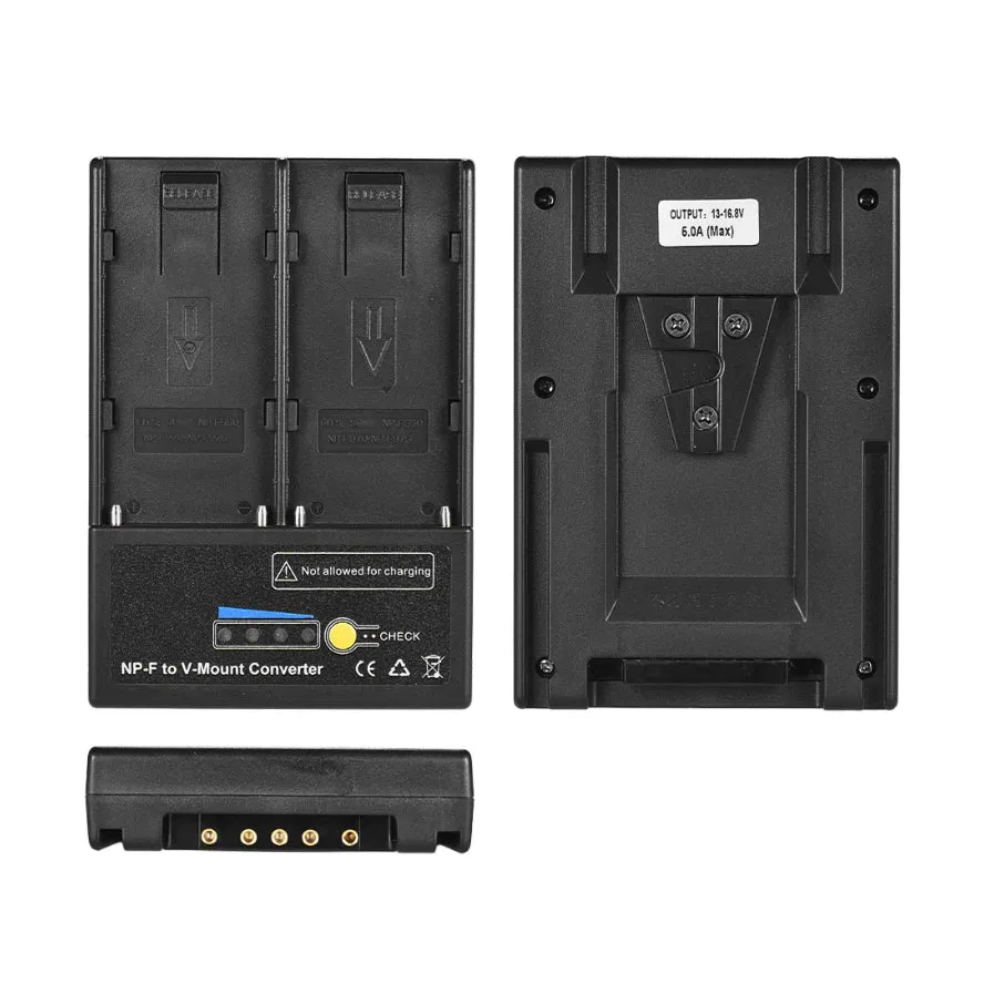 High Quality NP-F to V-mount Battery Converter Adapter Plate with Dual Slot for NP-F550 NP-F750 NP-F970 Series