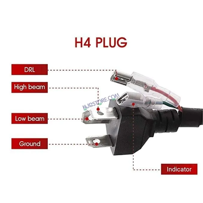 HJG 7 Inch 12 LED Full Ring Headlight Fitting Headlight Compatible with Royal Enfield Classic All Models