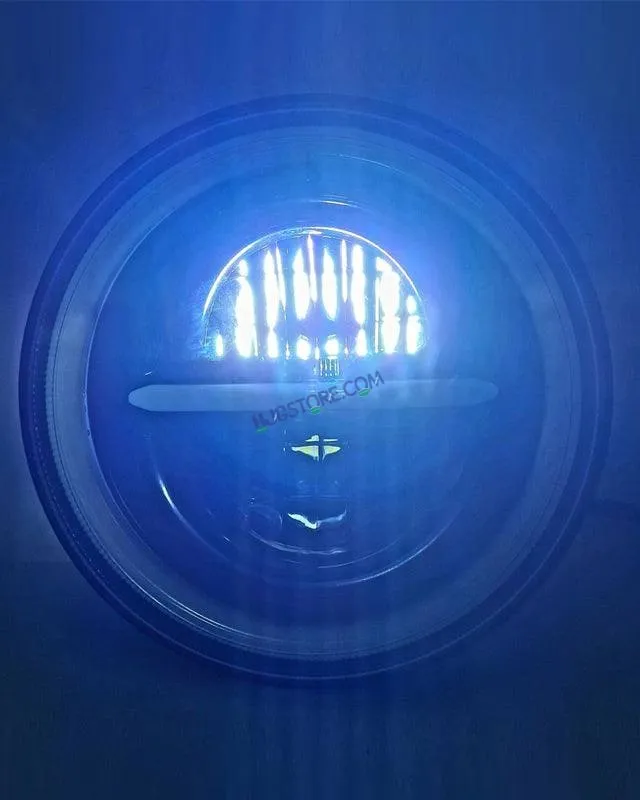HJG 7 Inch Round Headlight Compatible with Royal Enfield, Jeep & Harley Davidson (Harley Minus Headlight)