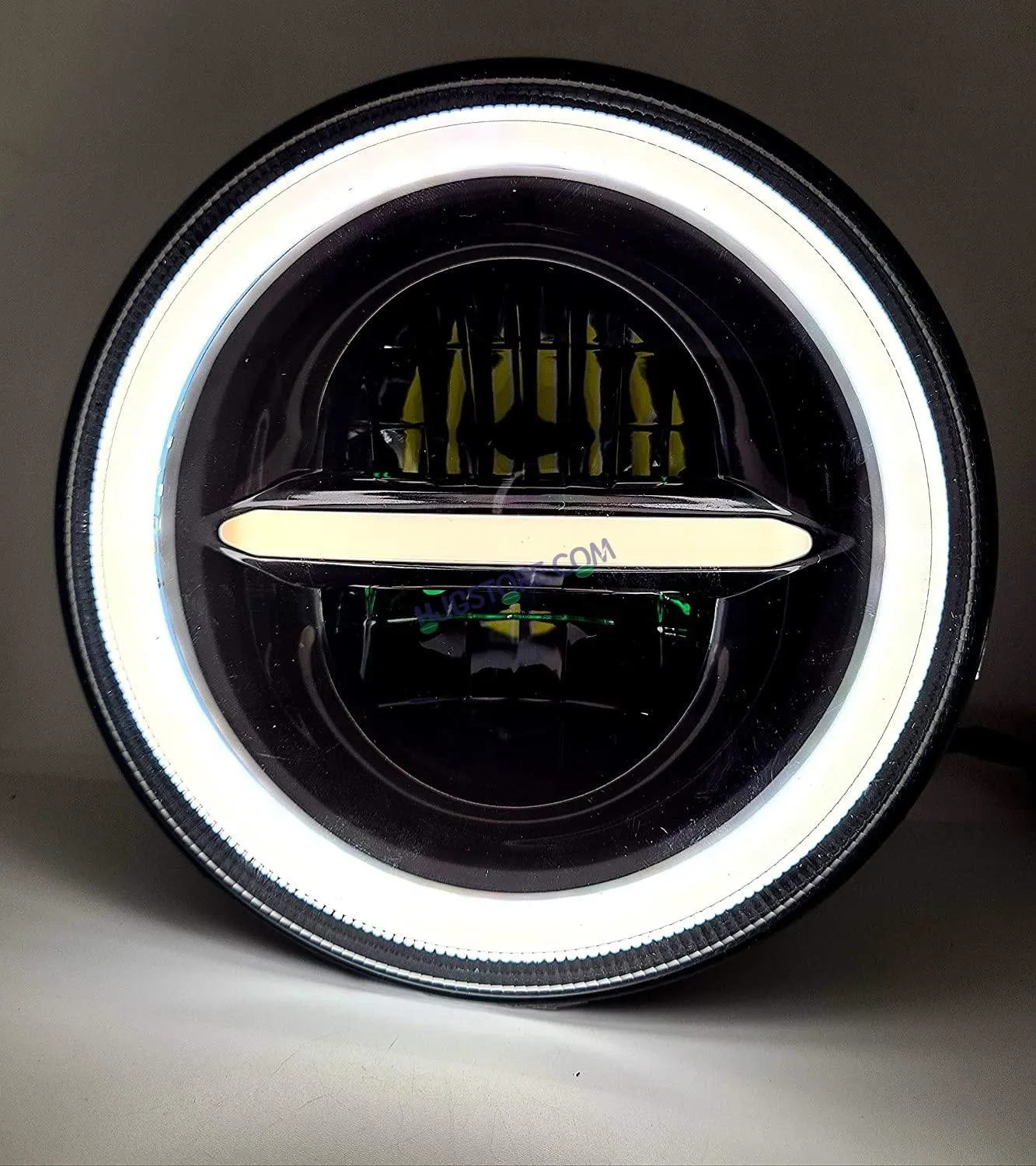 HJG 7 Inch Round Headlight Compatible with Royal Enfield, Jeep & Harley Davidson (Harley Minus Headlight)