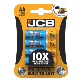 JCB AA Ultra Alkaline Batteries, Pack of 4