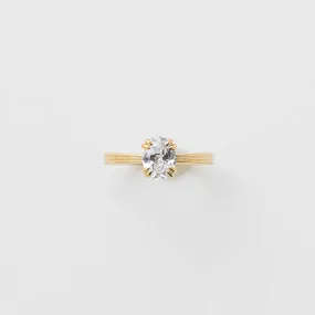 Lab-Grown Diamond Oval Double Claw Ring in 14k Gold