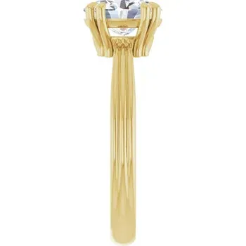 Lab-Grown Diamond Oval Double Claw Ring in 14k Gold
