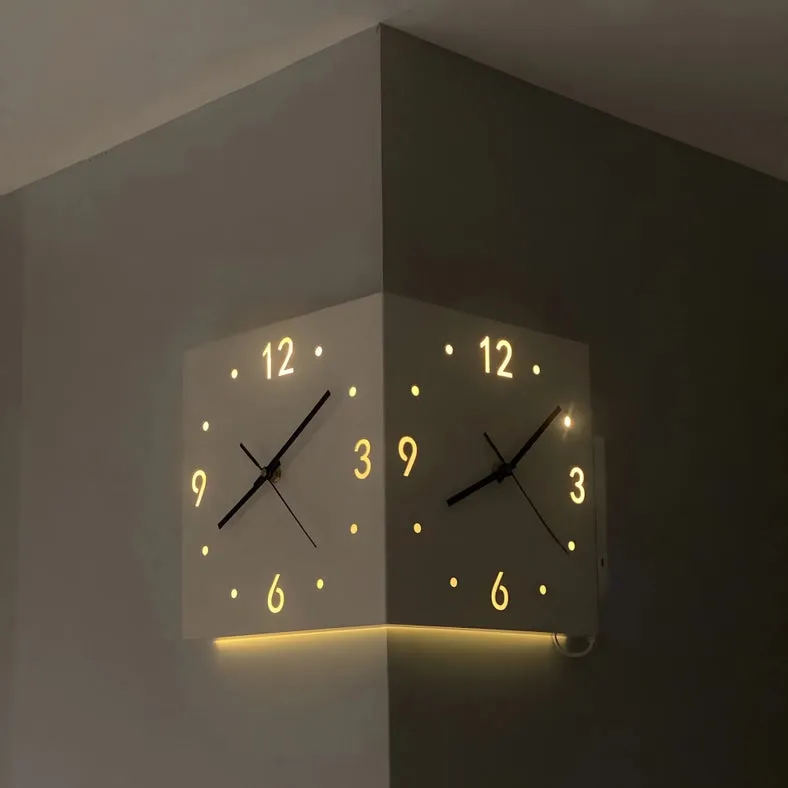 Motion Sensor Backlit Corner Clock Led Clock Light
