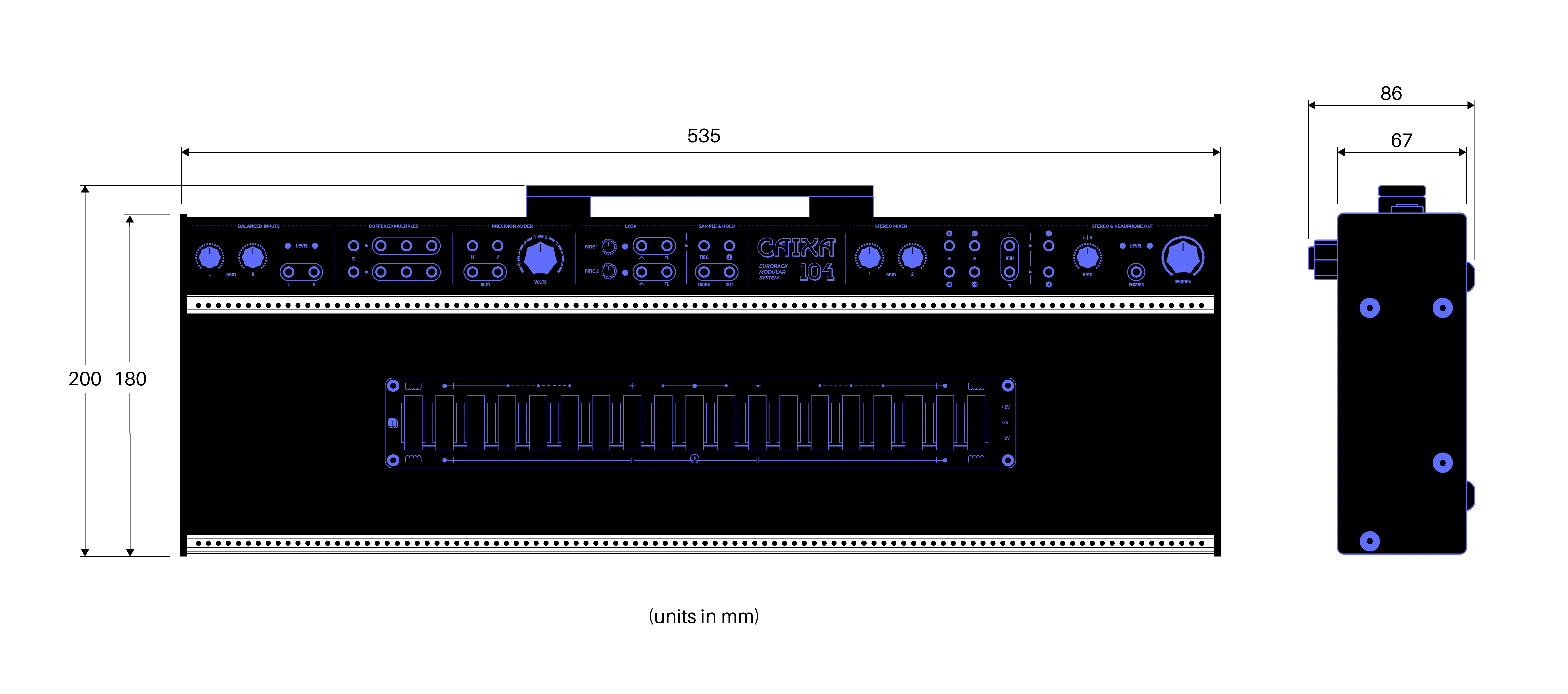 Nanomodules Caixa 104hp Eurorack Case