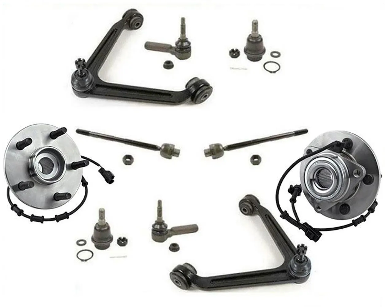 New Front Hub Bearing and Chassis Kit for Dodge 1500 Ram 5 Studs 4 Wheel Abs 4x4