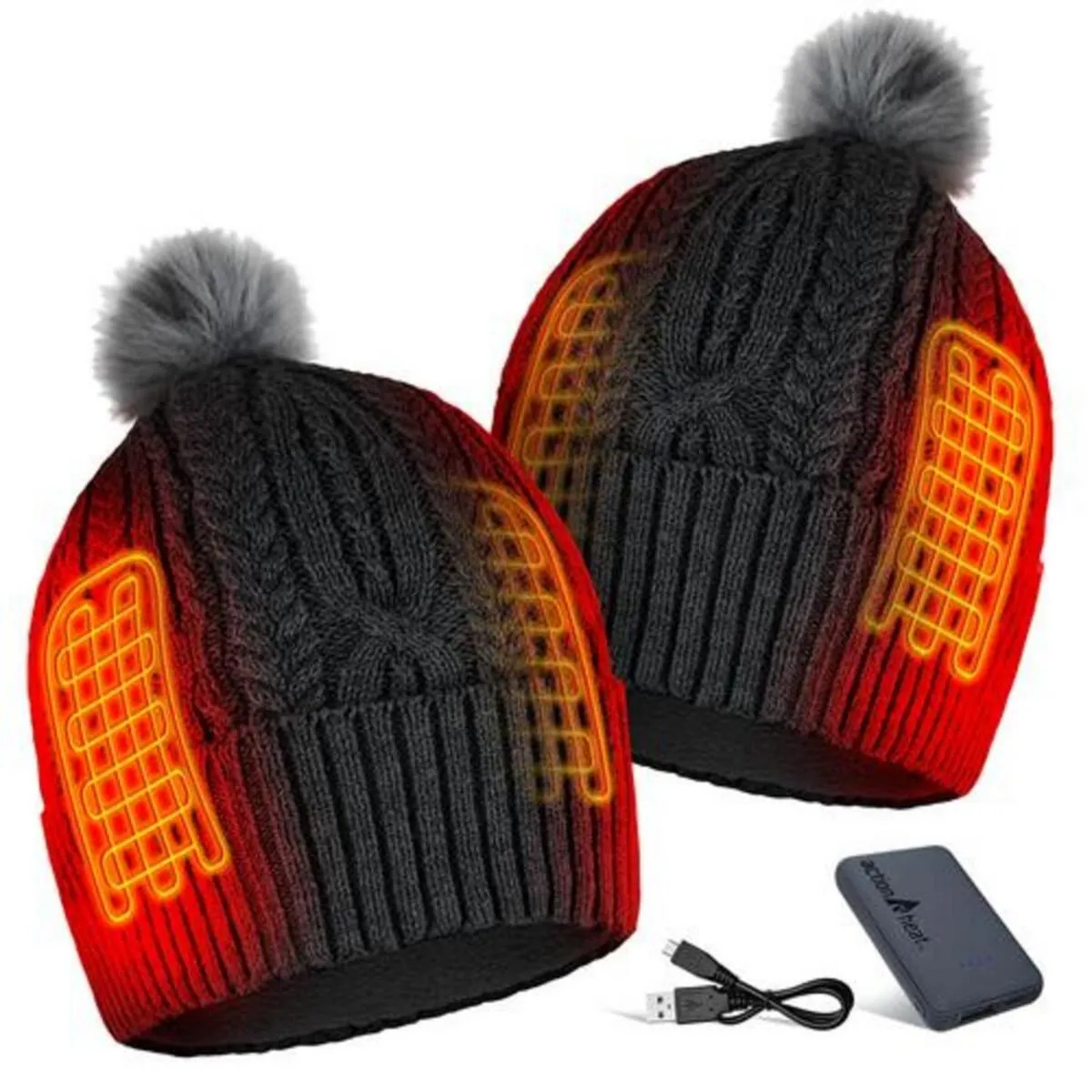 Open Box ActionHeat 5V Battery Heated Cable Knit Hat