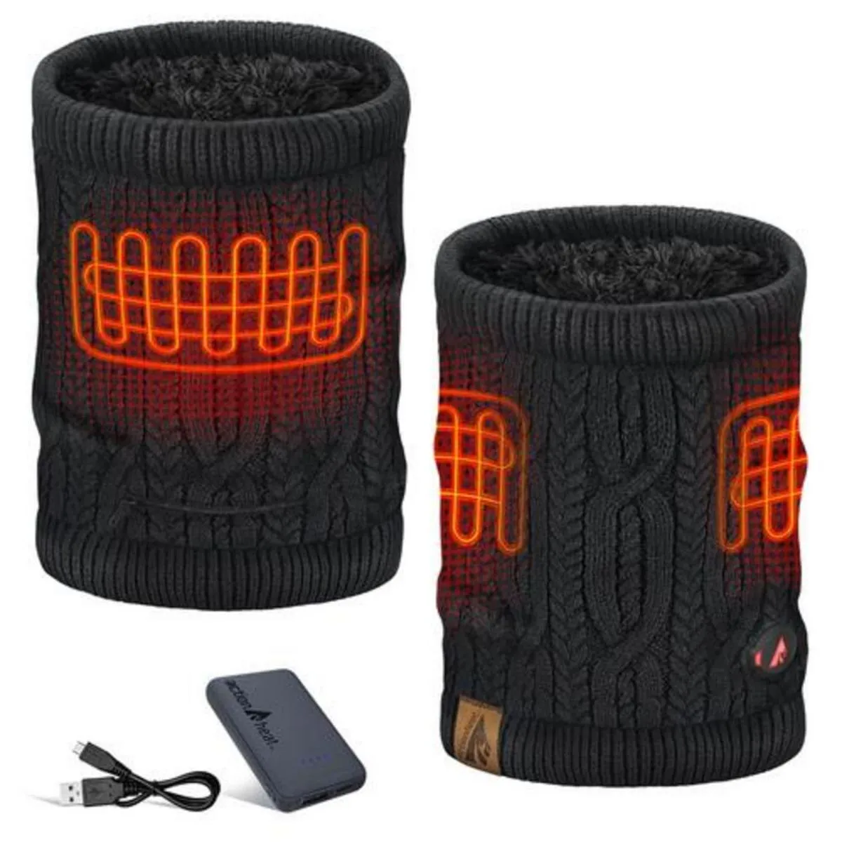 Open Box ActionHeat 5V Battery Heated Cable Knit Neck Gaiter