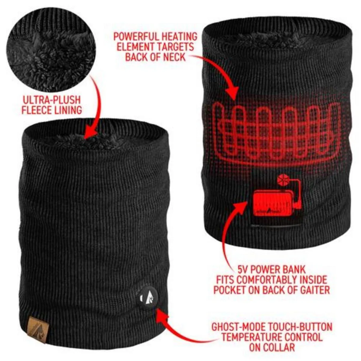 Open Box ActionHeat 5V Battery Heated Knit Gaiter