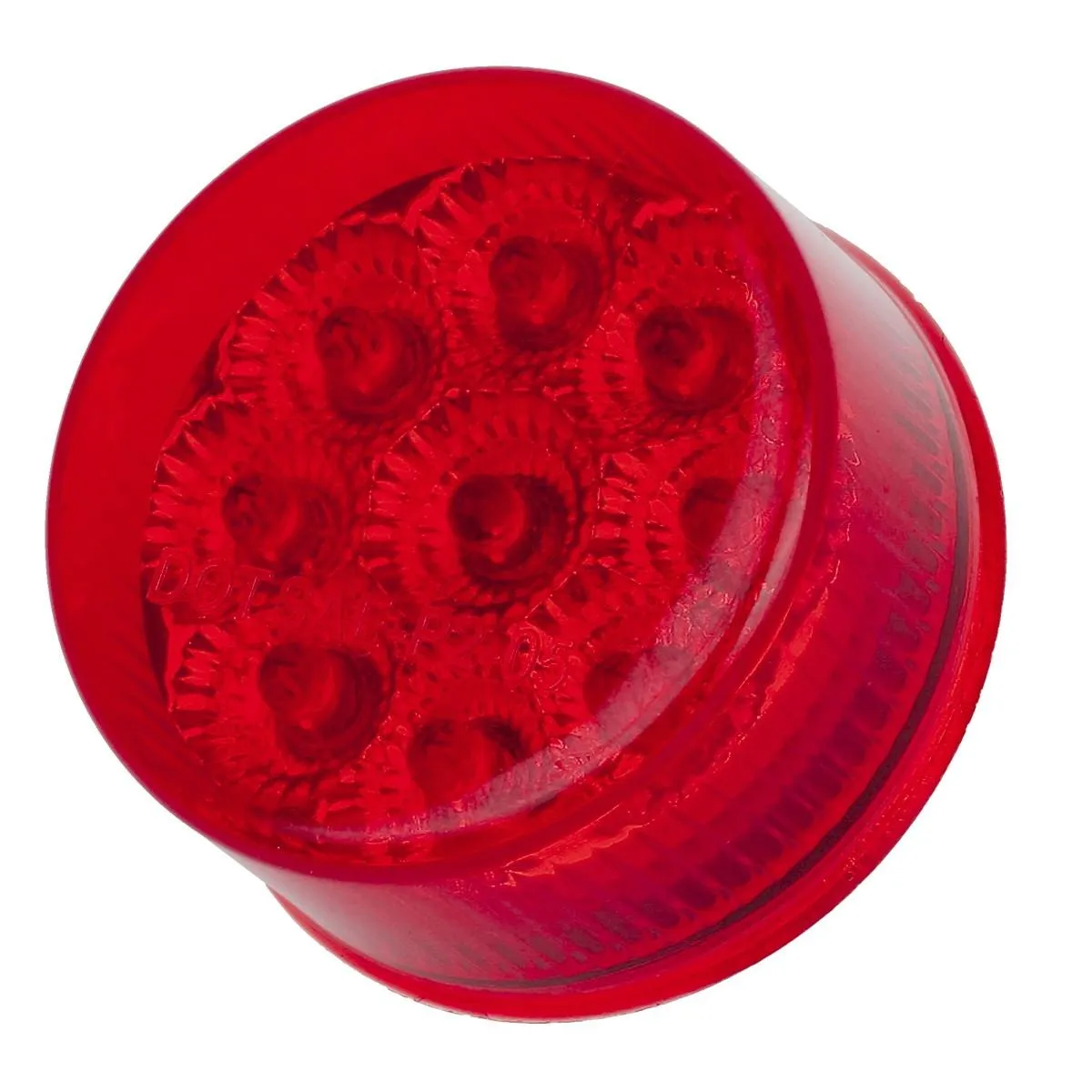 Partsam 10Pcs 2 Inch Round Led Marker Lights Red 9 Diodes w Reflectors Truck Trailer Marker Clearance Lights Sealed Waterproof 12V, 2 Inch Round Led Marker Lights, 2 Inch Round Led Trailer Lights