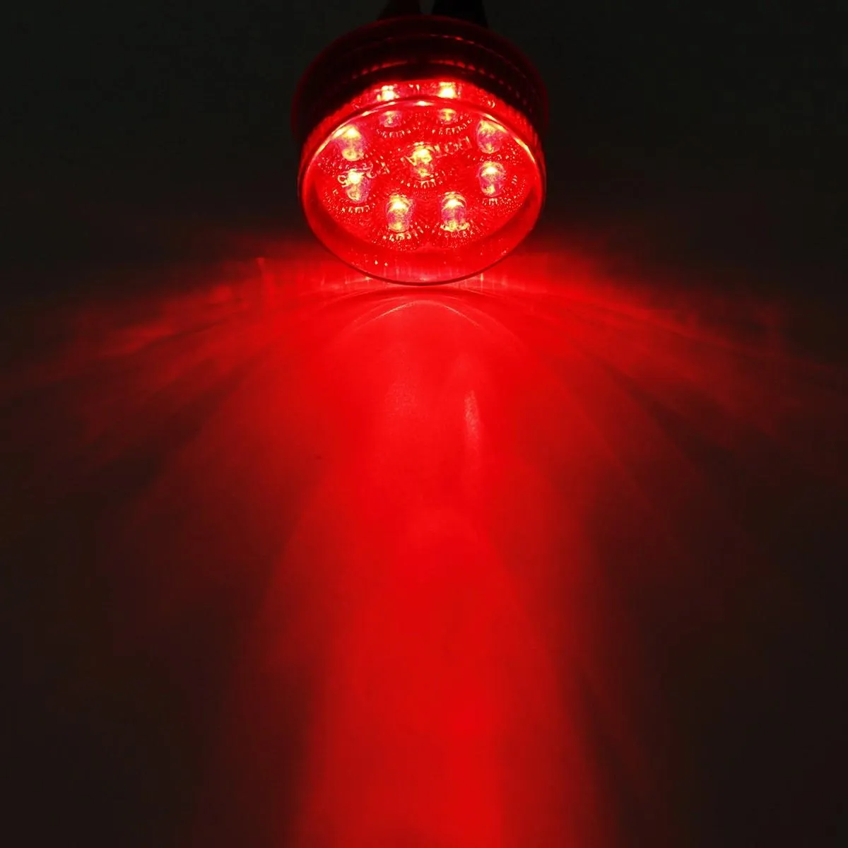 Partsam 10Pcs 2 Inch Round Led Marker Lights Red 9 Diodes w Reflectors Truck Trailer Marker Clearance Lights Sealed Waterproof 12V, 2 Inch Round Led Marker Lights, 2 Inch Round Led Trailer Lights
