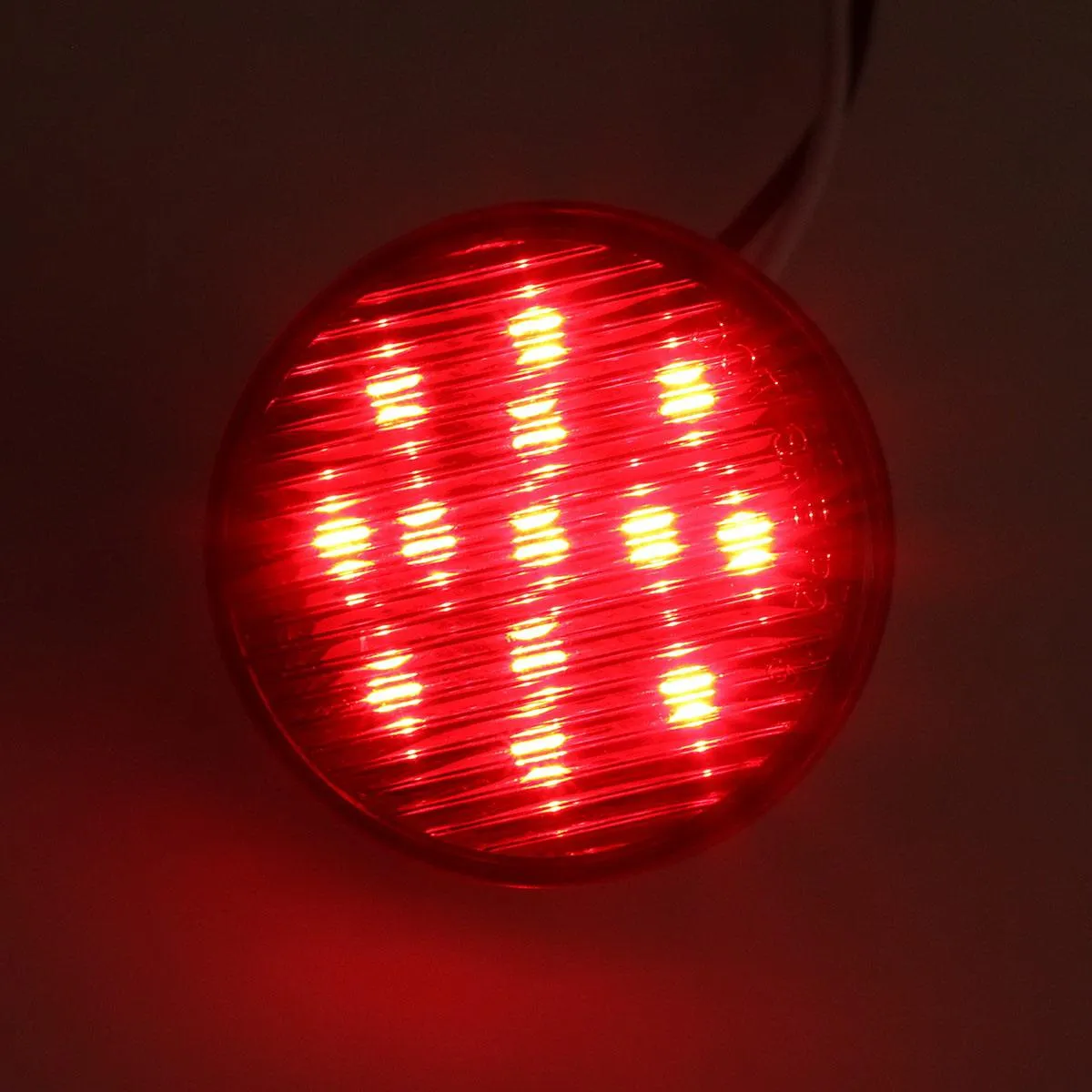 Partsam 10x 2.5" Round Side Marker light Clearance 13 Diodes Universal Use Sealed Red, 2.5 round led marker lights, 2.5 round led clearance lights, 2.5 round led trailer lights