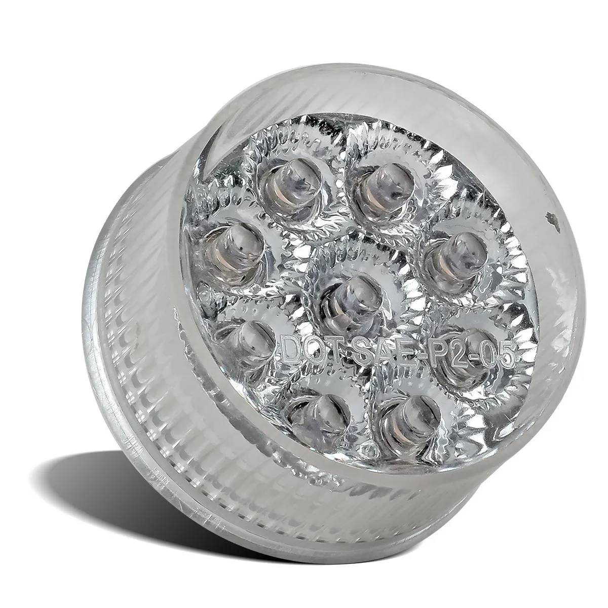 Partsam 20) 2in. Round Side Marker LED Truck Lights Clearance 9 Diodes Reflector Trailer, Sealed Clear/Amber 2" Round LED Trailer Side Marker Lights, Miro-Reflex faceted reflector design