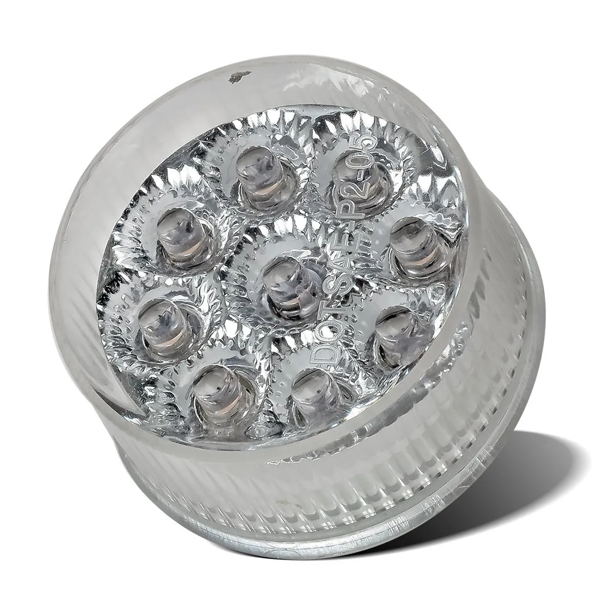 Partsam 20) 2in. Round Side Marker LED Truck Lights Clearance 9 Diodes Reflector Trailer, Sealed Clear/Amber 2" Round LED Trailer Side Marker Lights, Miro-Reflex faceted reflector design