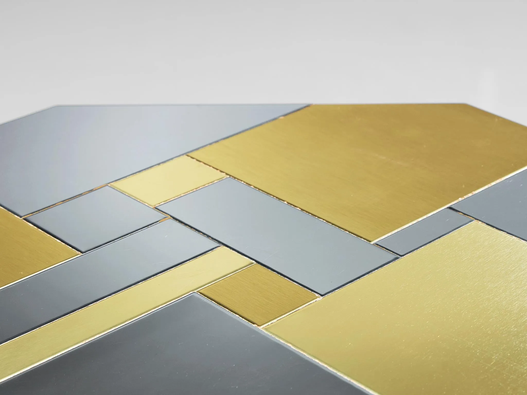 Paul Evans for Directional 'Cityscape' PE200 Side Table Steel and Brass