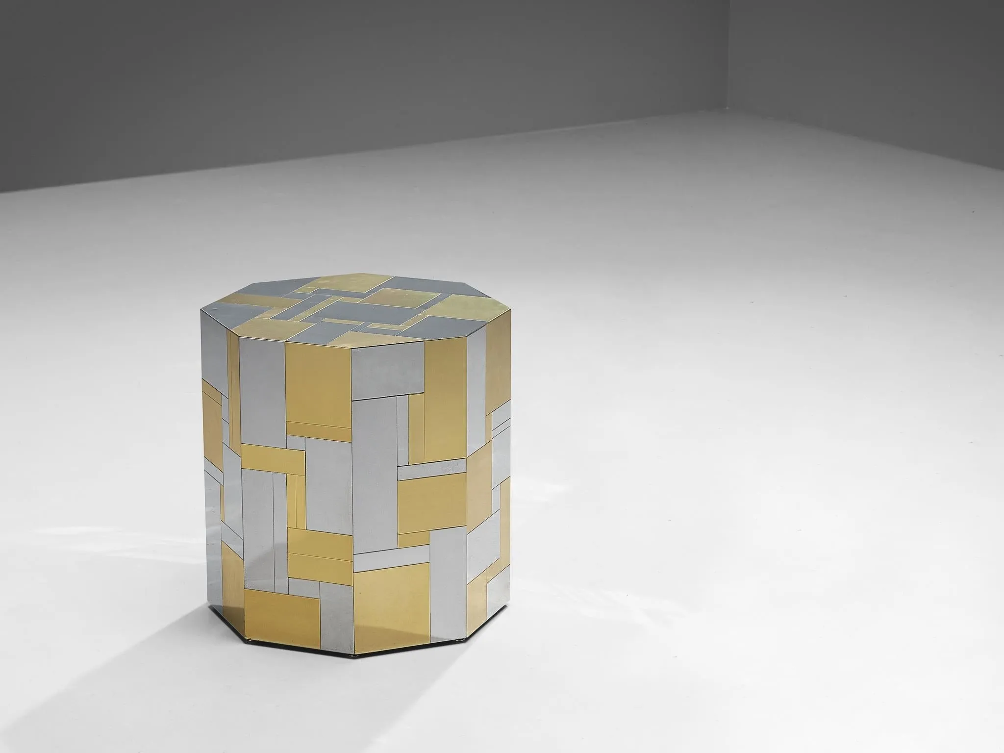 Paul Evans for Directional 'Cityscape' PE200 Side Table Steel and Brass