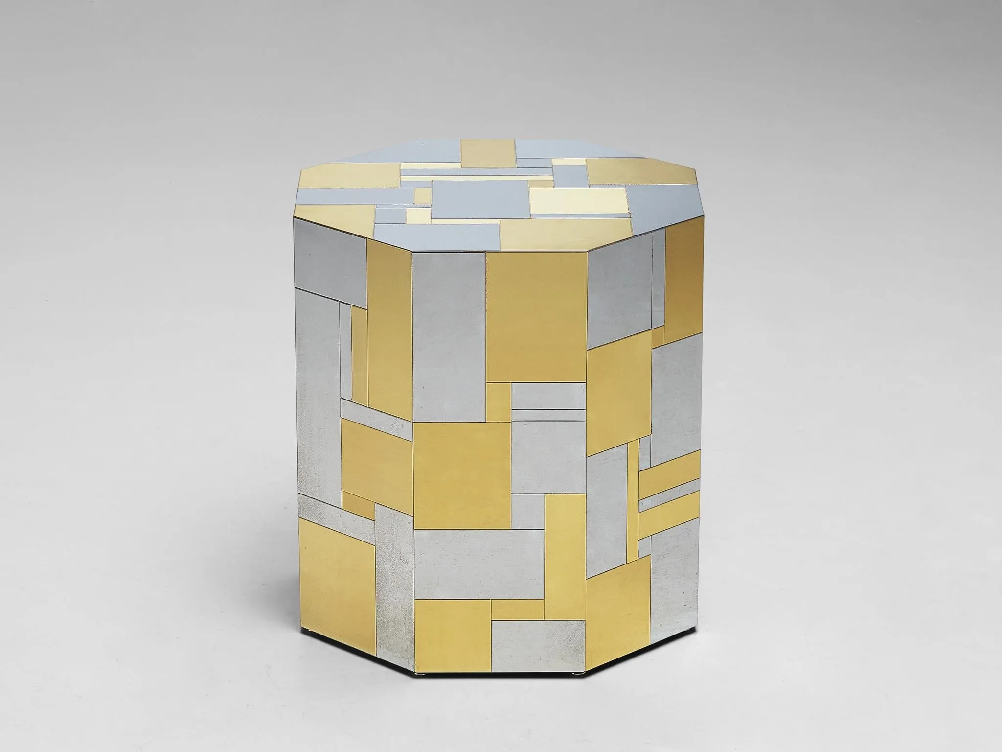 Paul Evans for Directional 'Cityscape' PE200 Side Table Steel and Brass