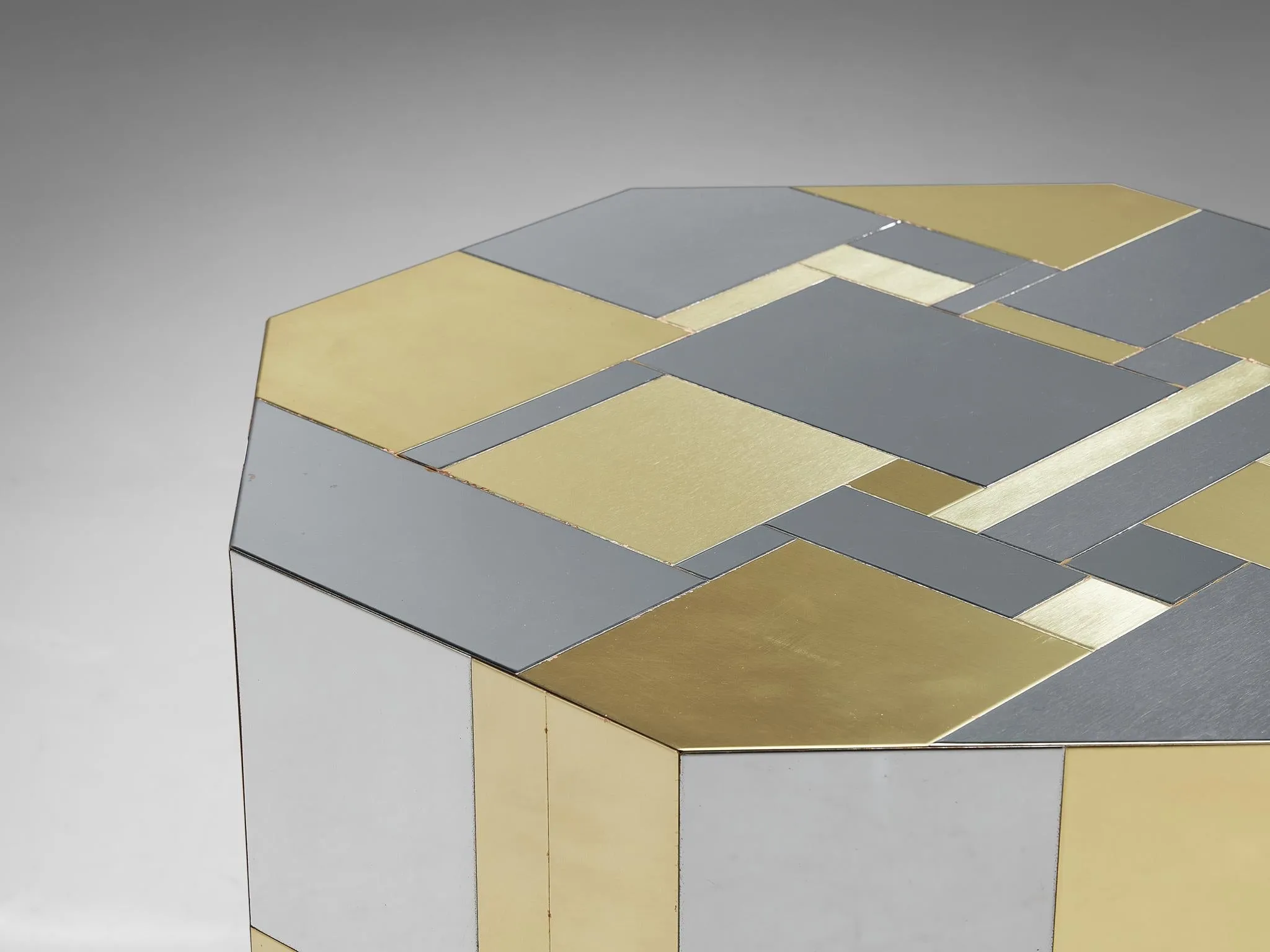 Paul Evans for Directional 'Cityscape' PE200 Side Table Steel and Brass
