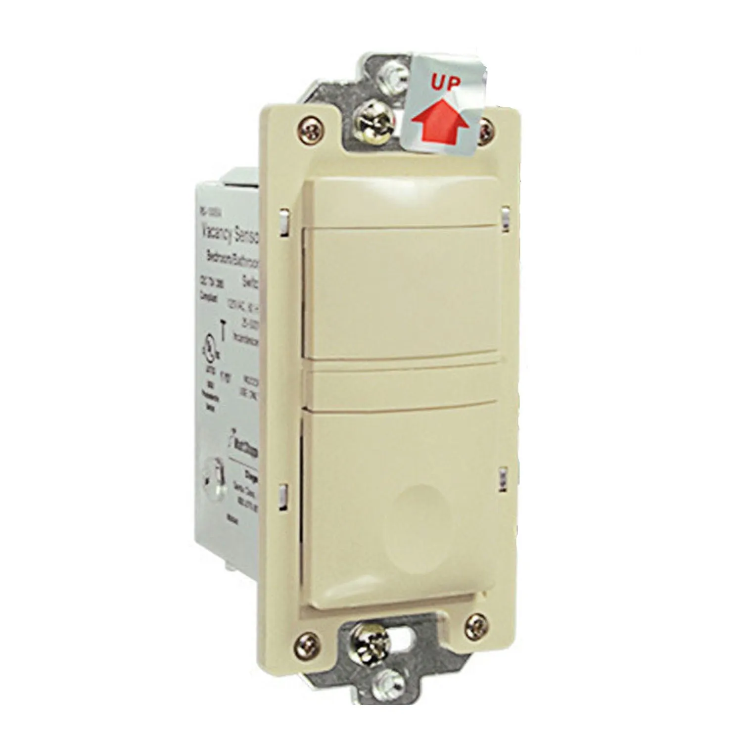 PIR Wall Switch Convertible Occupancy Sensor, Single Pole, 600W, 120V, Ivory
