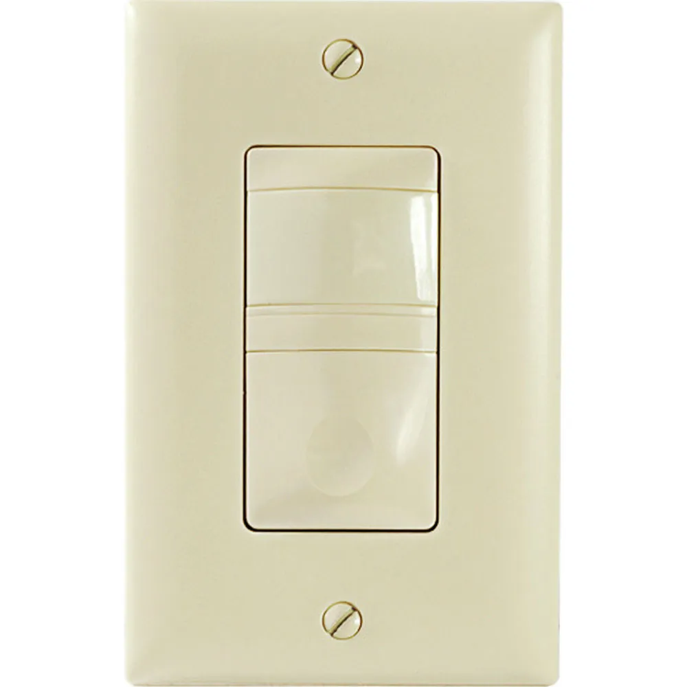 PIR Wall Switch Convertible Occupancy Sensor, Single Pole, 600W, 120V, Ivory
