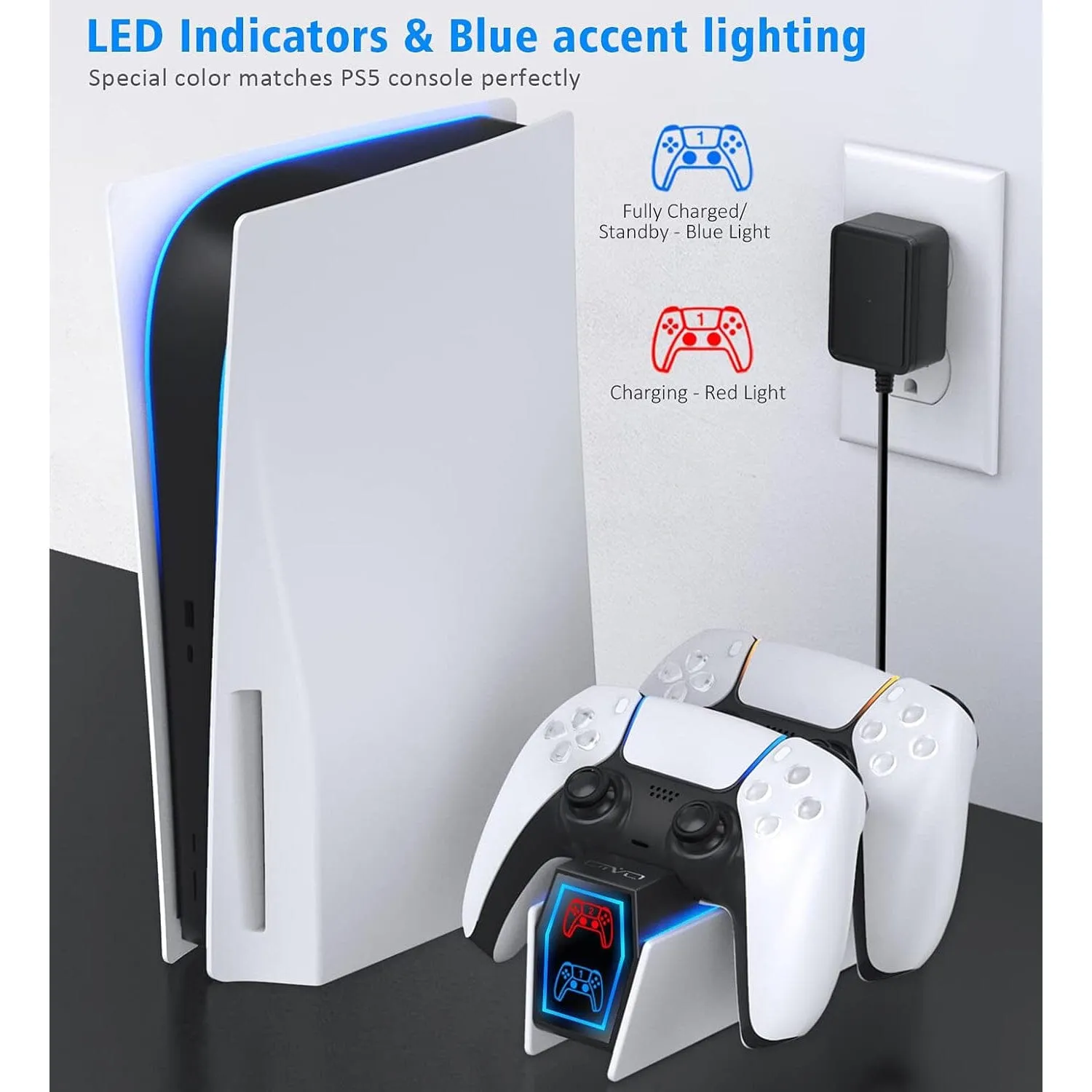 PS5 Controller Charger Station with Fast Charging AC Adapter 5V/3A  (Refurbished)